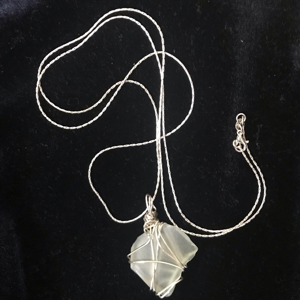 Beautiful Sea Glass Wrapped Pendant